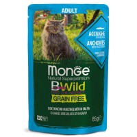 Monge BWILD GRAIN FREE ADULT ANCHOVY POUCH